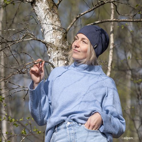 Beanie im Rippmuster Blau